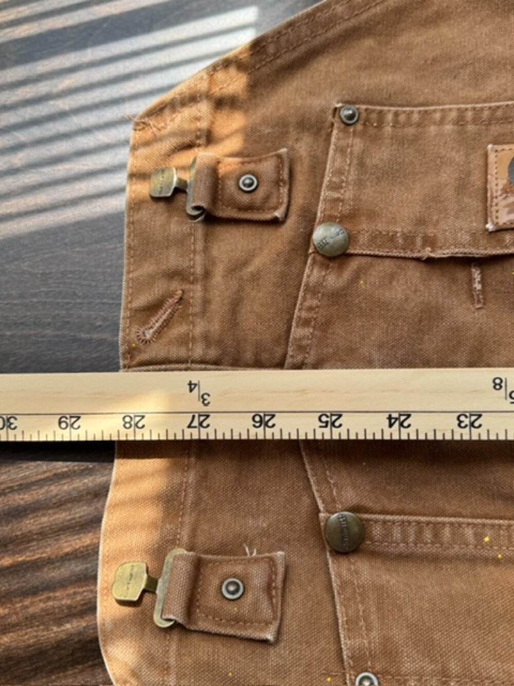 Carhartt R06 BRN Duck Bib Overalls Mens 44x30 Brown Double Knee Workwear - Picture 15 of 15